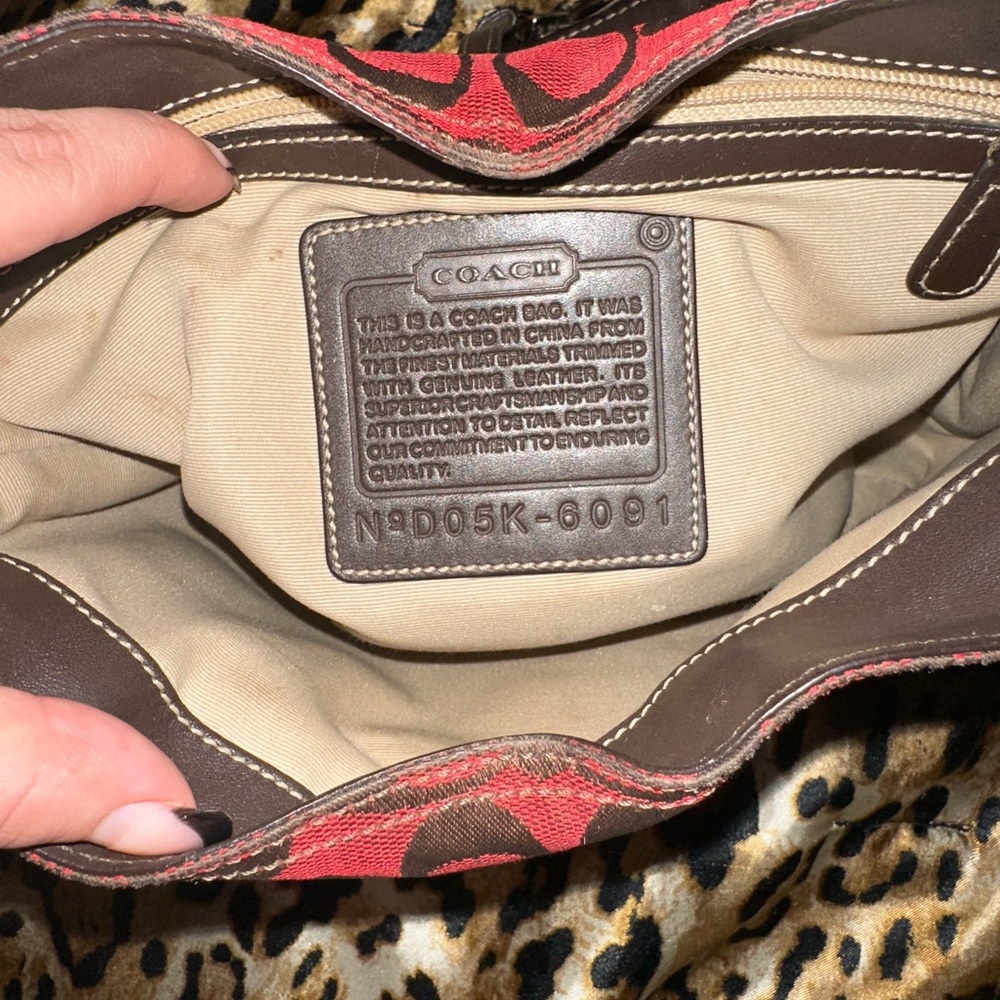 Coach Red and Brown Shoulder Bag - Picture 4 of 4